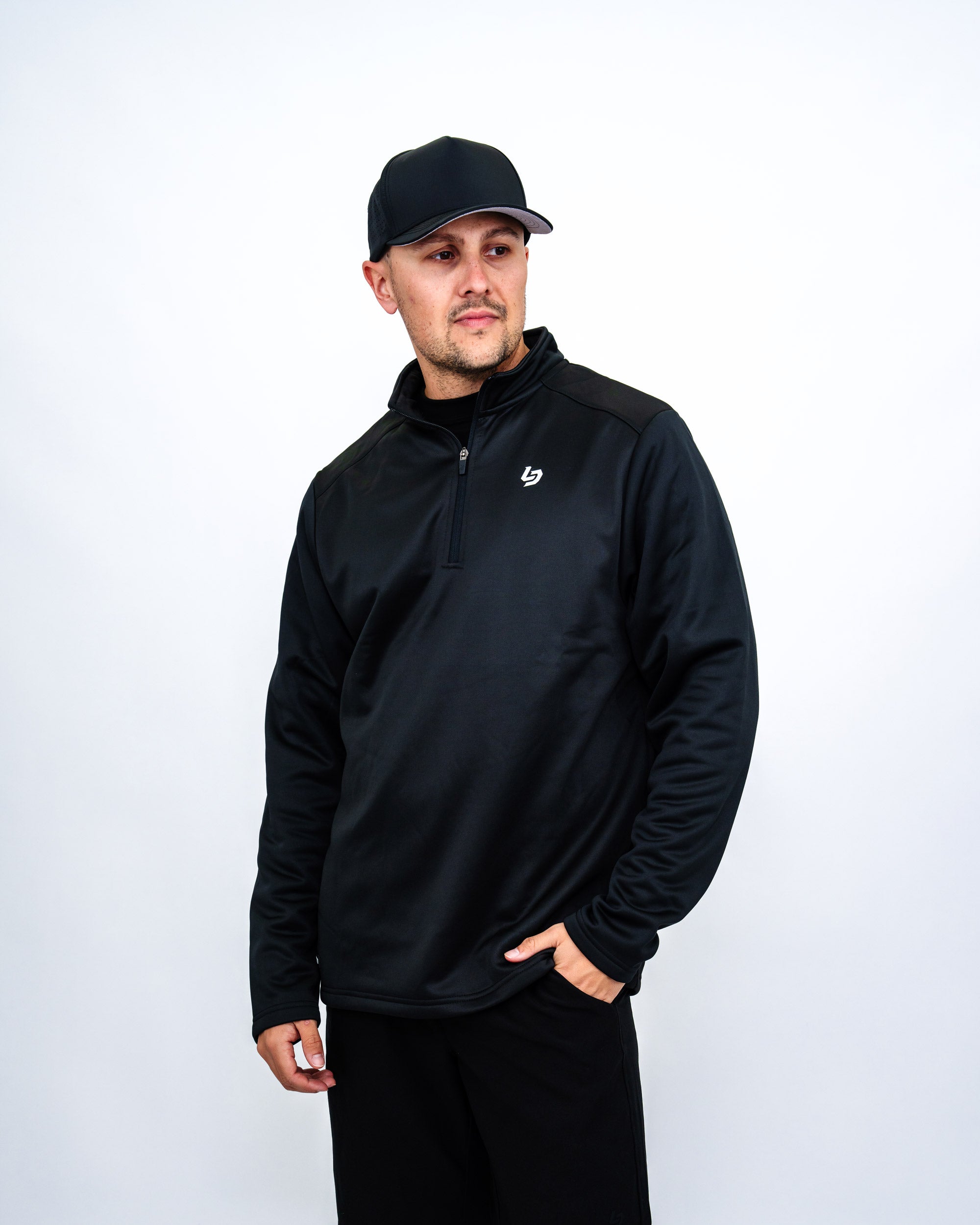 Locked Down Brands Premium Sprint 1/4 Zip Pullover - Black