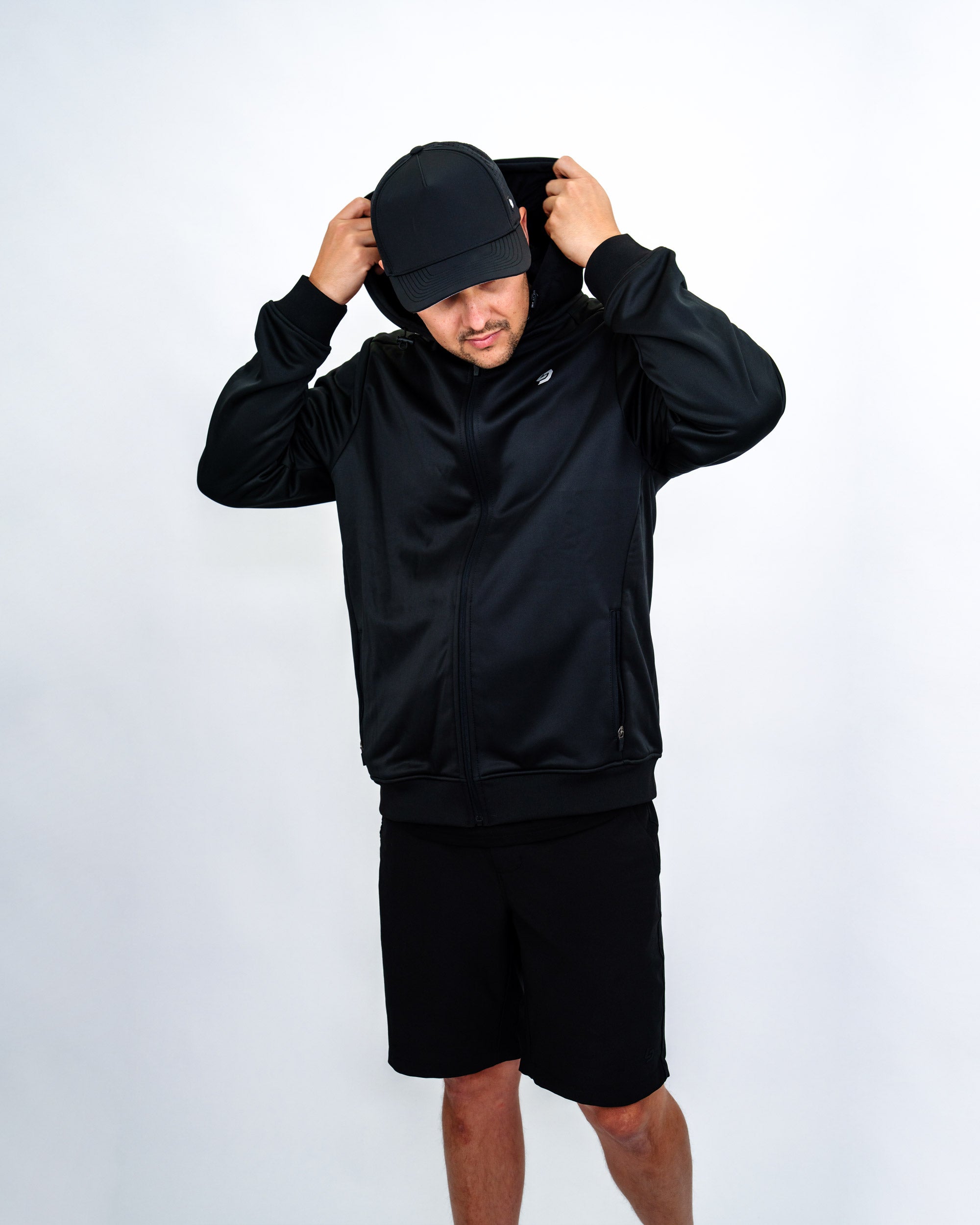 Locked Down Brands Premium Sprint Full Zip Hoodie Jacket - Black