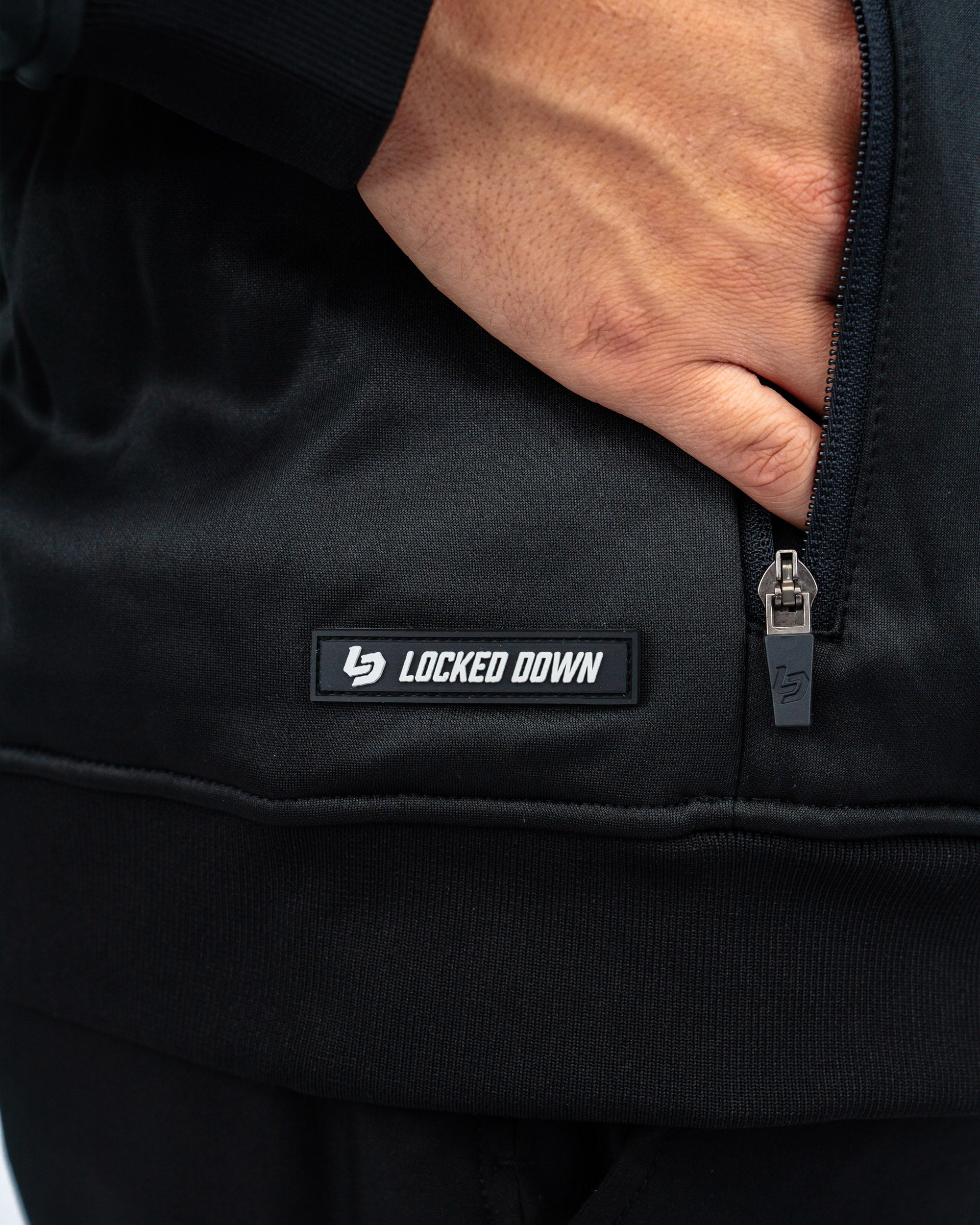 Locked Down Brands Premium Sprint Full Zip Hoodie Jacket - Black