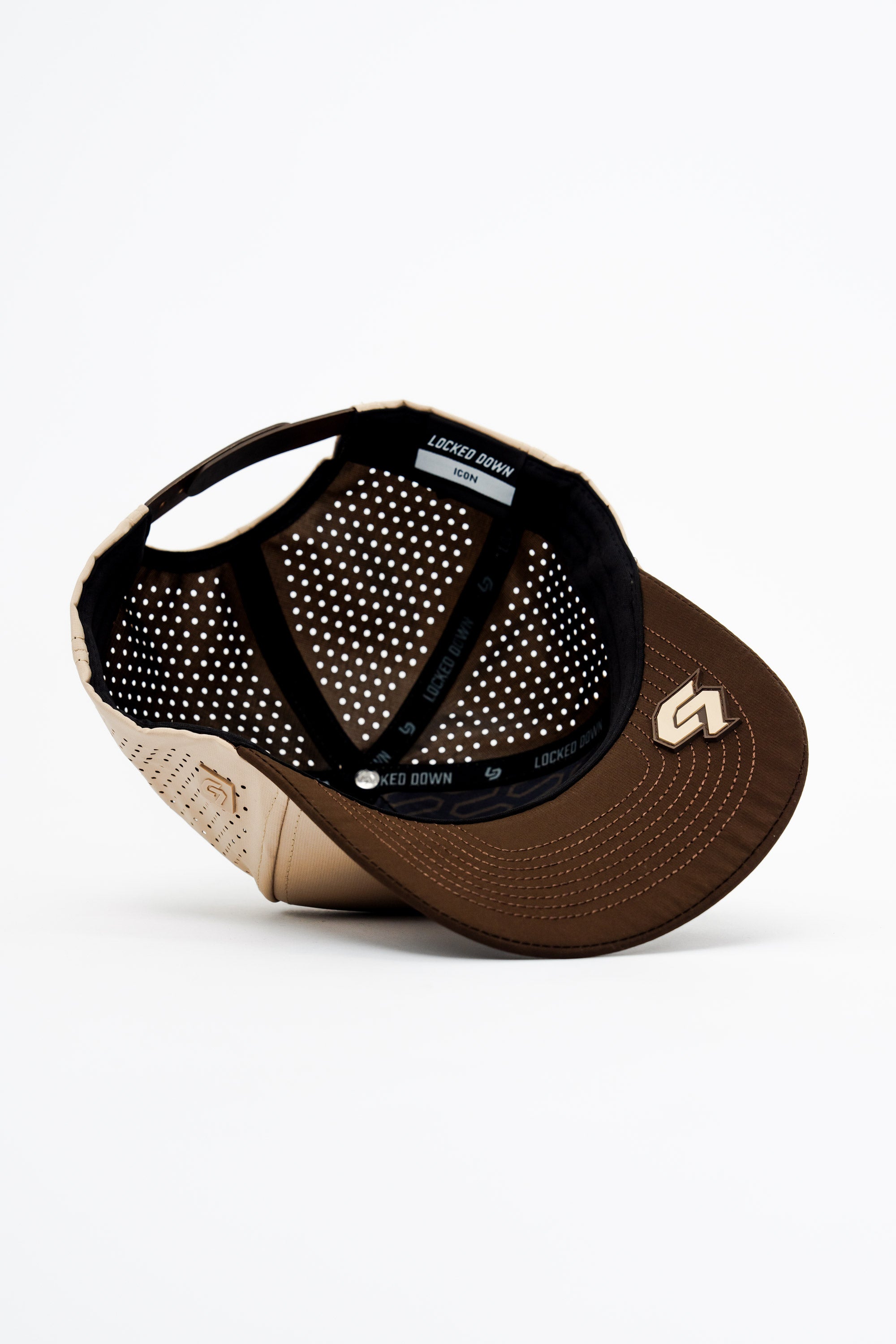 Locked Down Brands Premium Water Resistant Stamp ICON Snapback - Mocha