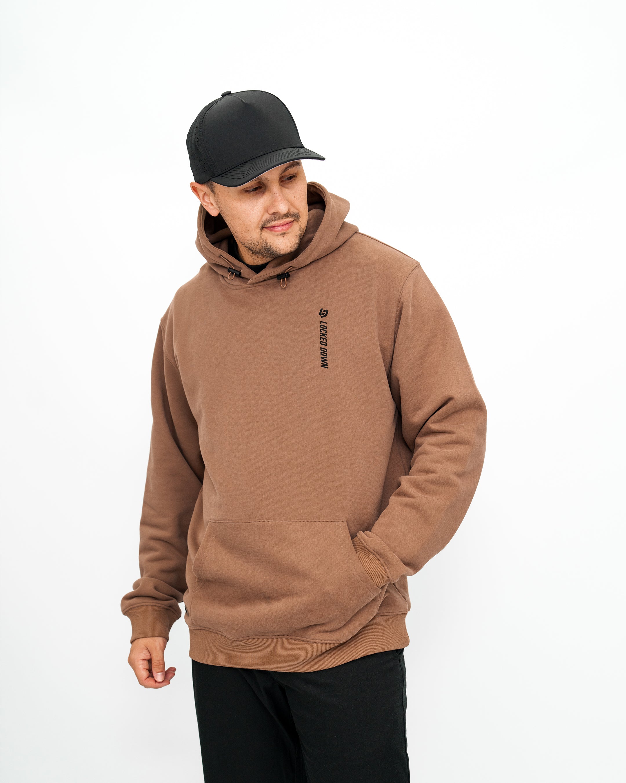 Locked Down Brands Premium Stamp Hoodie - Brown
