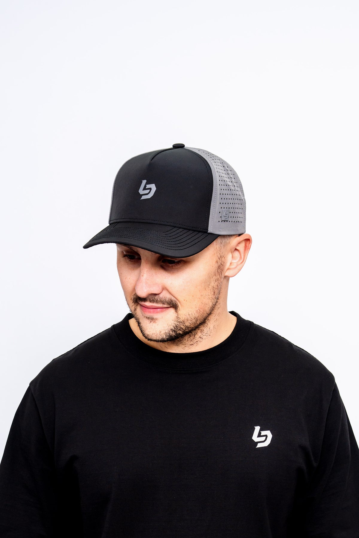 Locked Down Brands Premium Water Resistant Stamp ICON Snapback - Graphite / Black