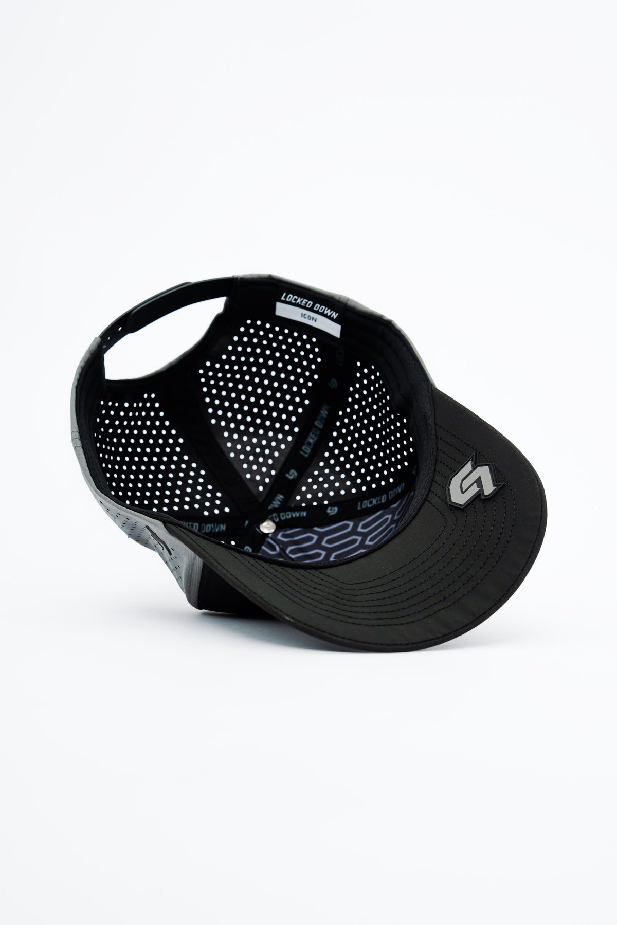 Locked Down Brands Premium Water Resistant Stamp ICON Snapback - Graphite / Black
