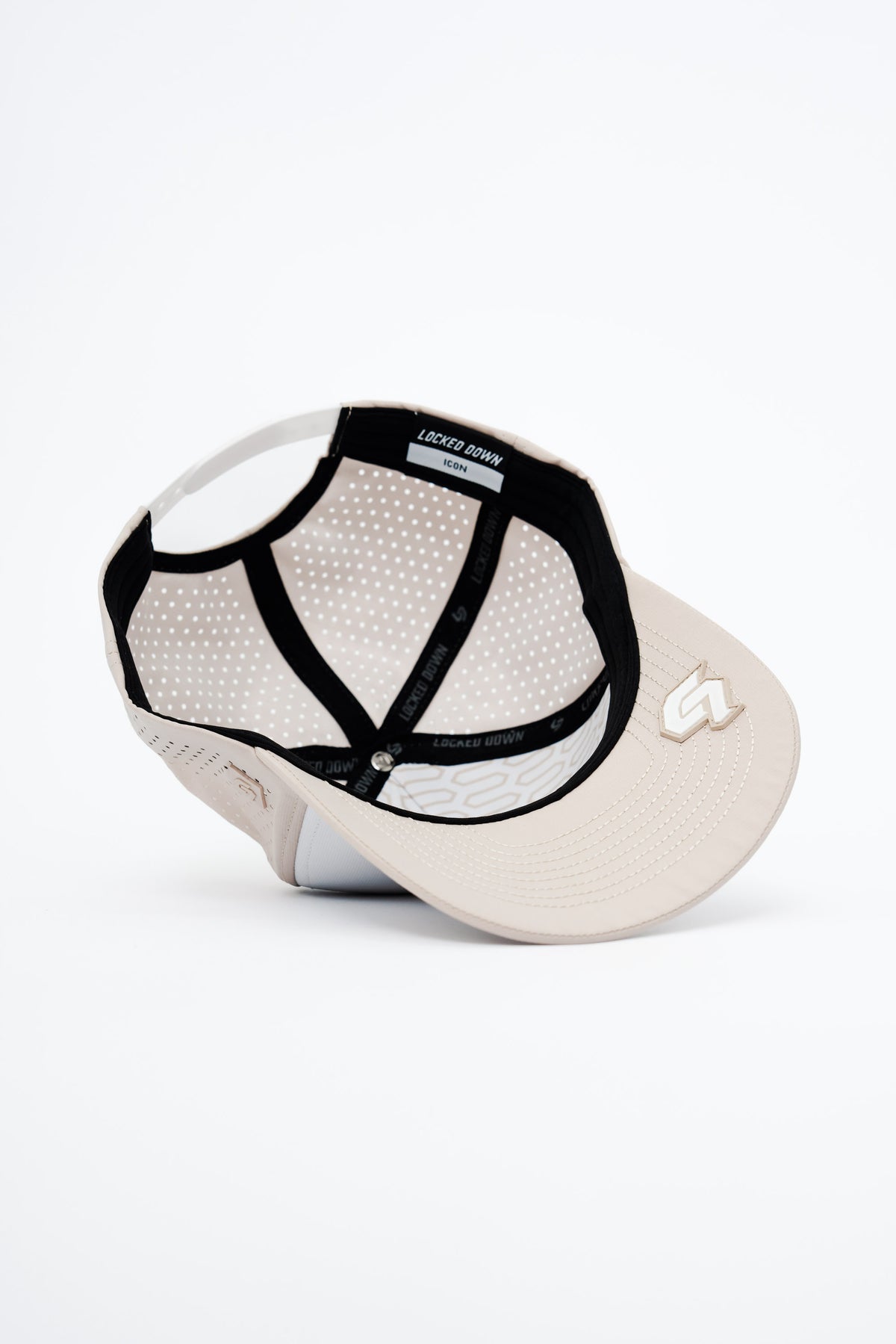 Locked Down Brands Premium Water Resistant Stamp ICON Snapback - Vanilla