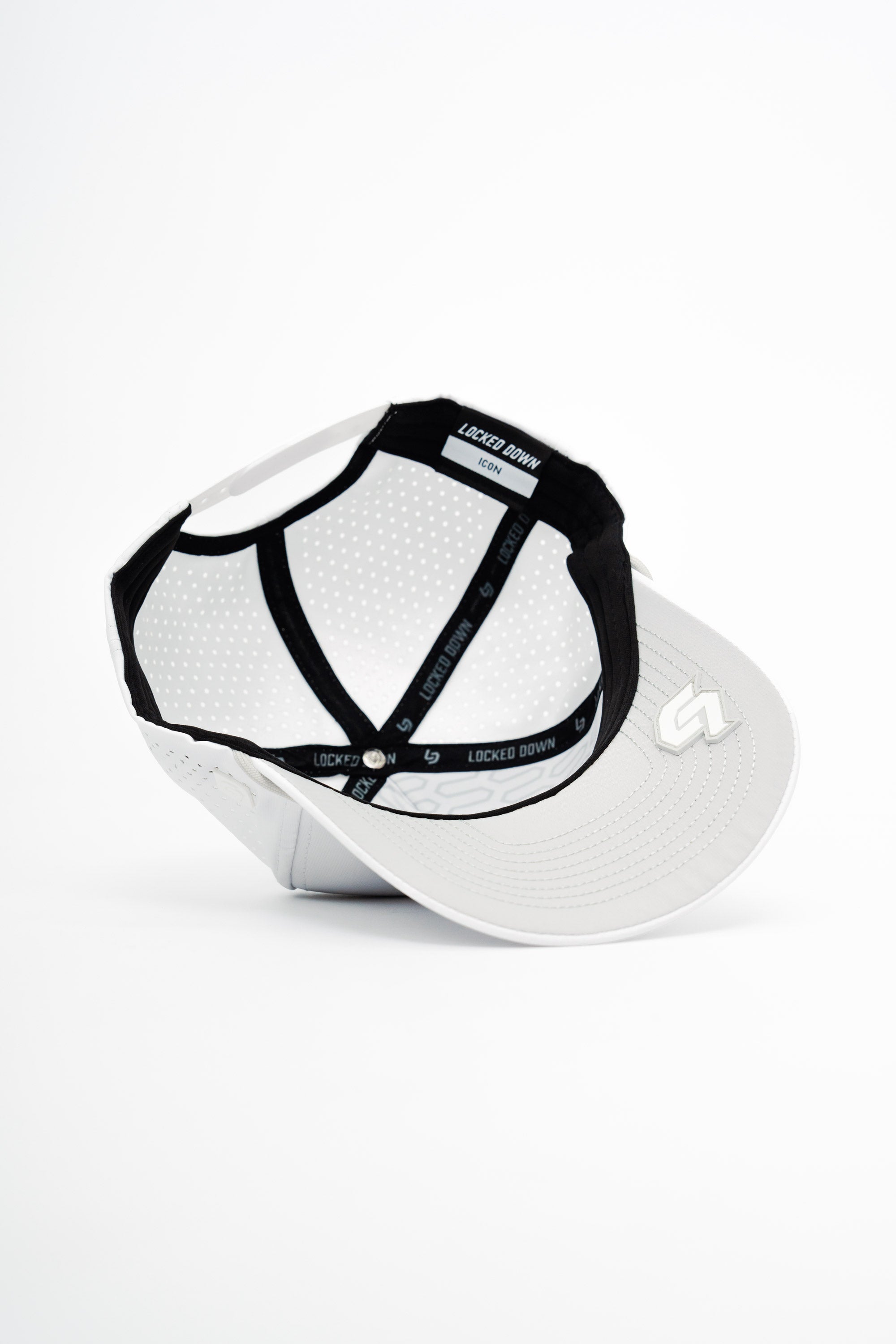 Locked Down Brands Premium Water Resistant Stamp ICON Snapback - Whitewash