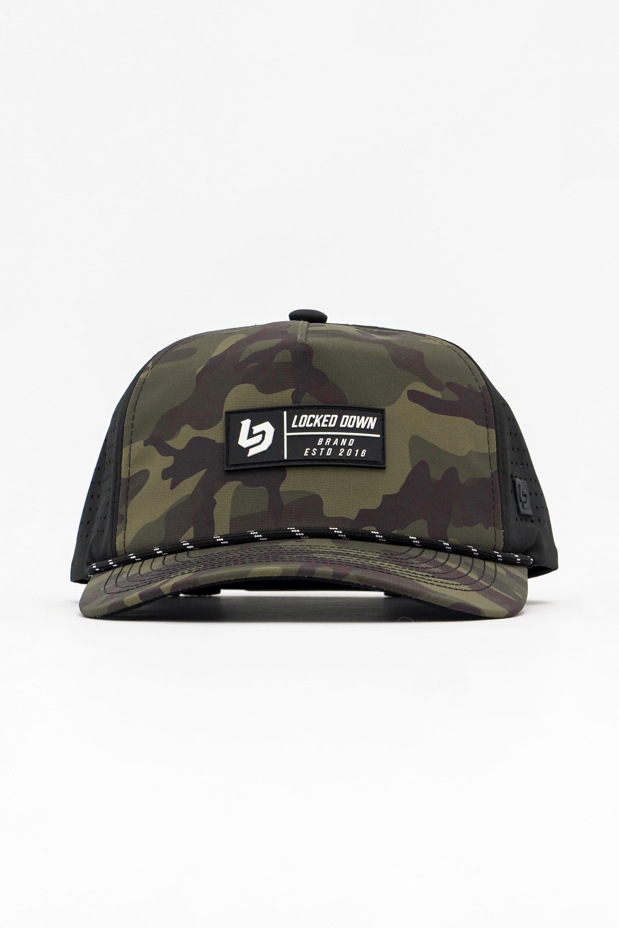 Locked Down Brands Premium Water Resistant TRAIL Block Snapback - Green Camo