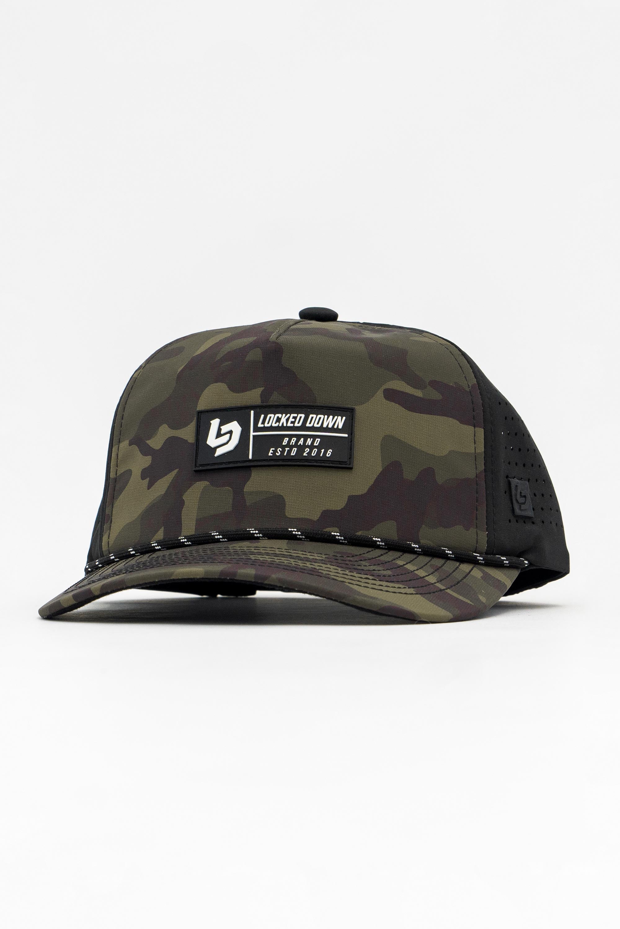 Locked Down Brands Premium Water Resistant TRAIL Block Snapback - Green Camo