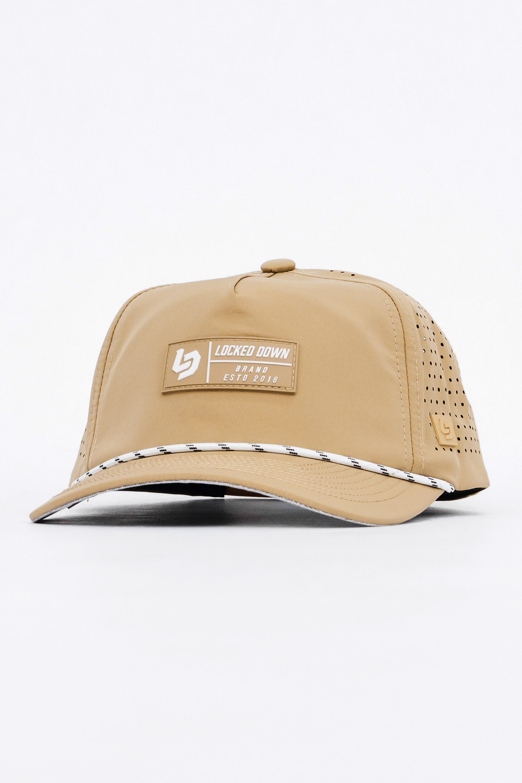Locked Down Brands Premium Water Resistant TRAIL Block Snapback - Dune 