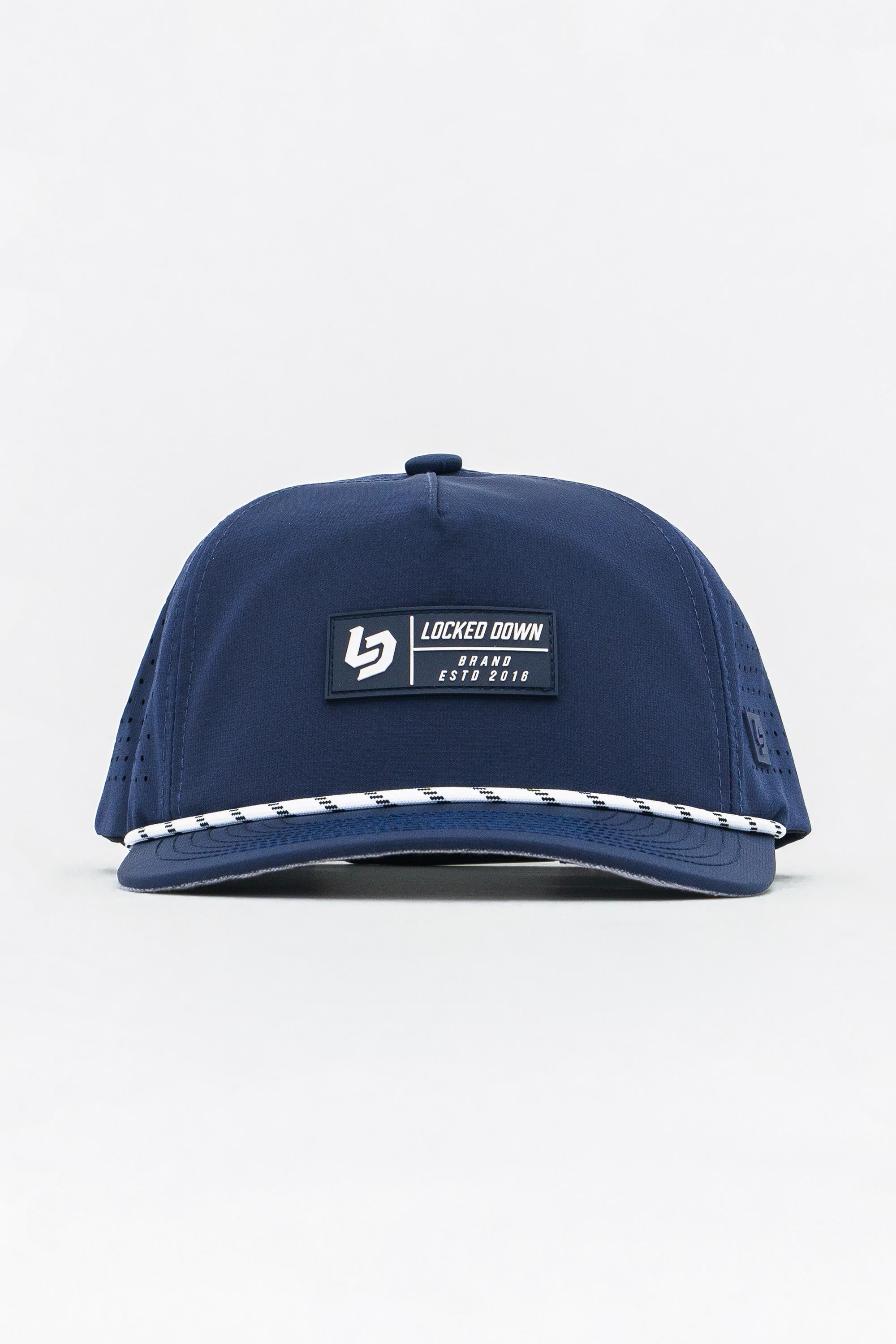 Locked Down Brands Premium Water Resistant TRAIL Block Snapback - Navy