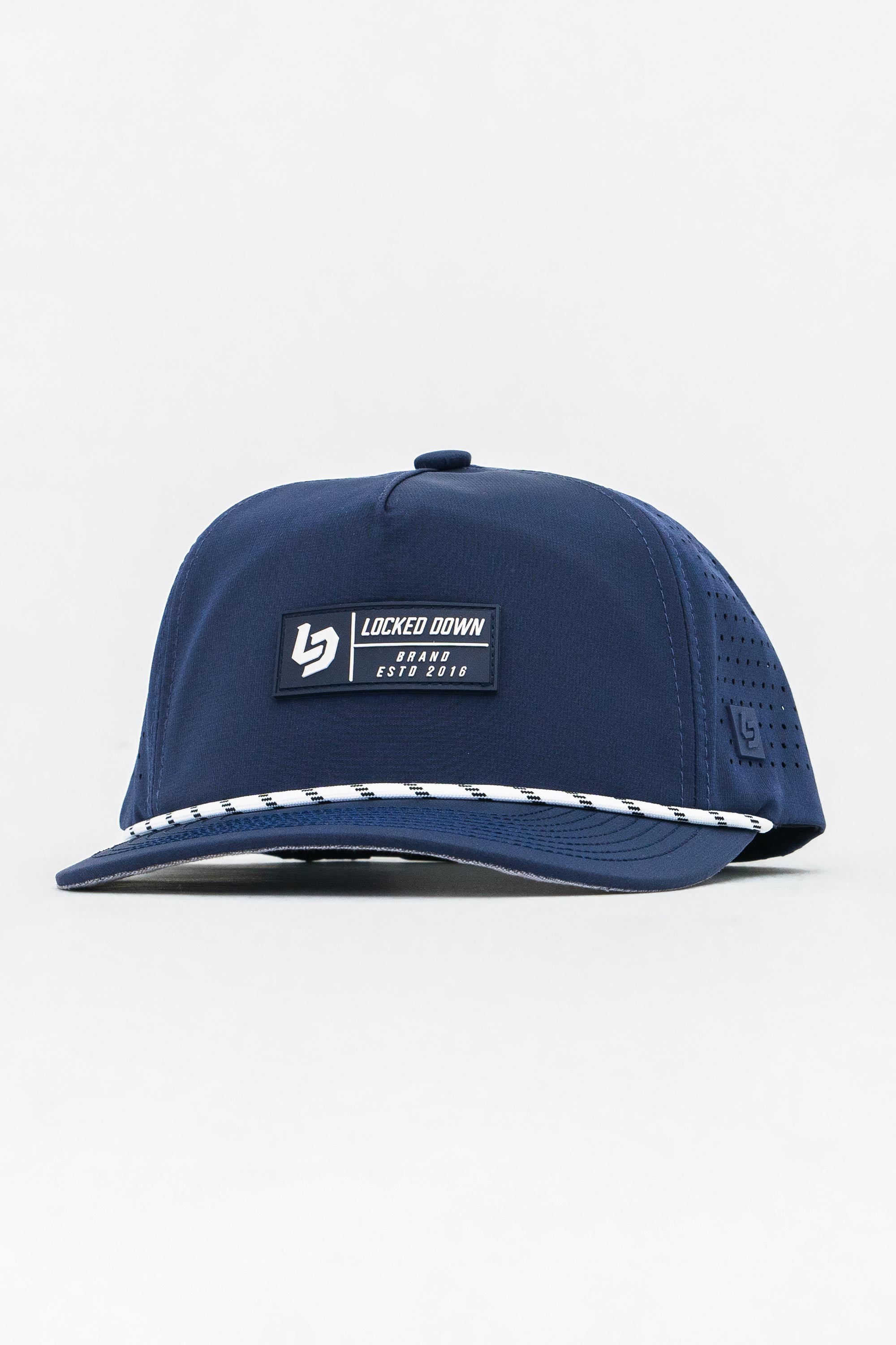 Locked Down Brands Premium Water Resistant TRAIL Block Snapback - Navy