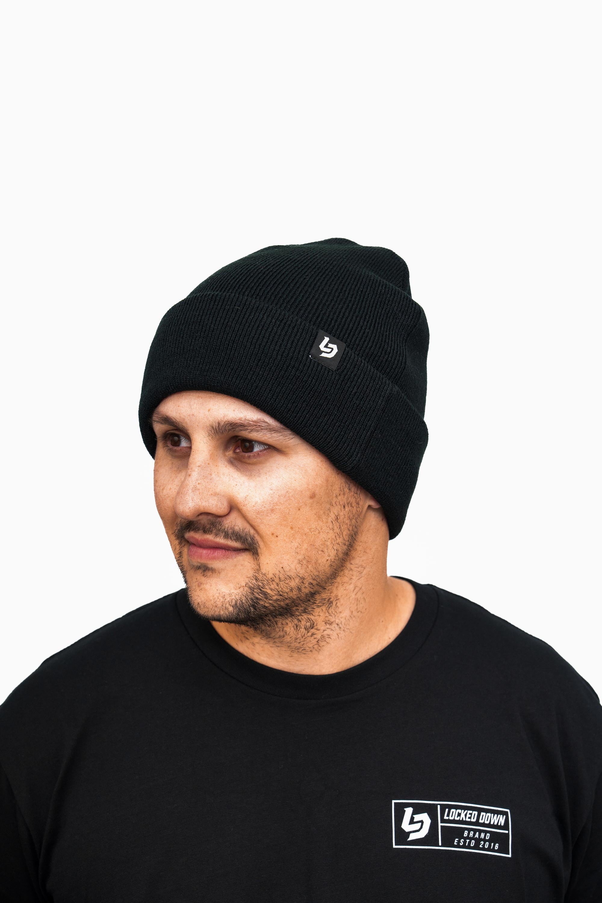 Locked Down Brands Cuff Tag Beanie - Black
