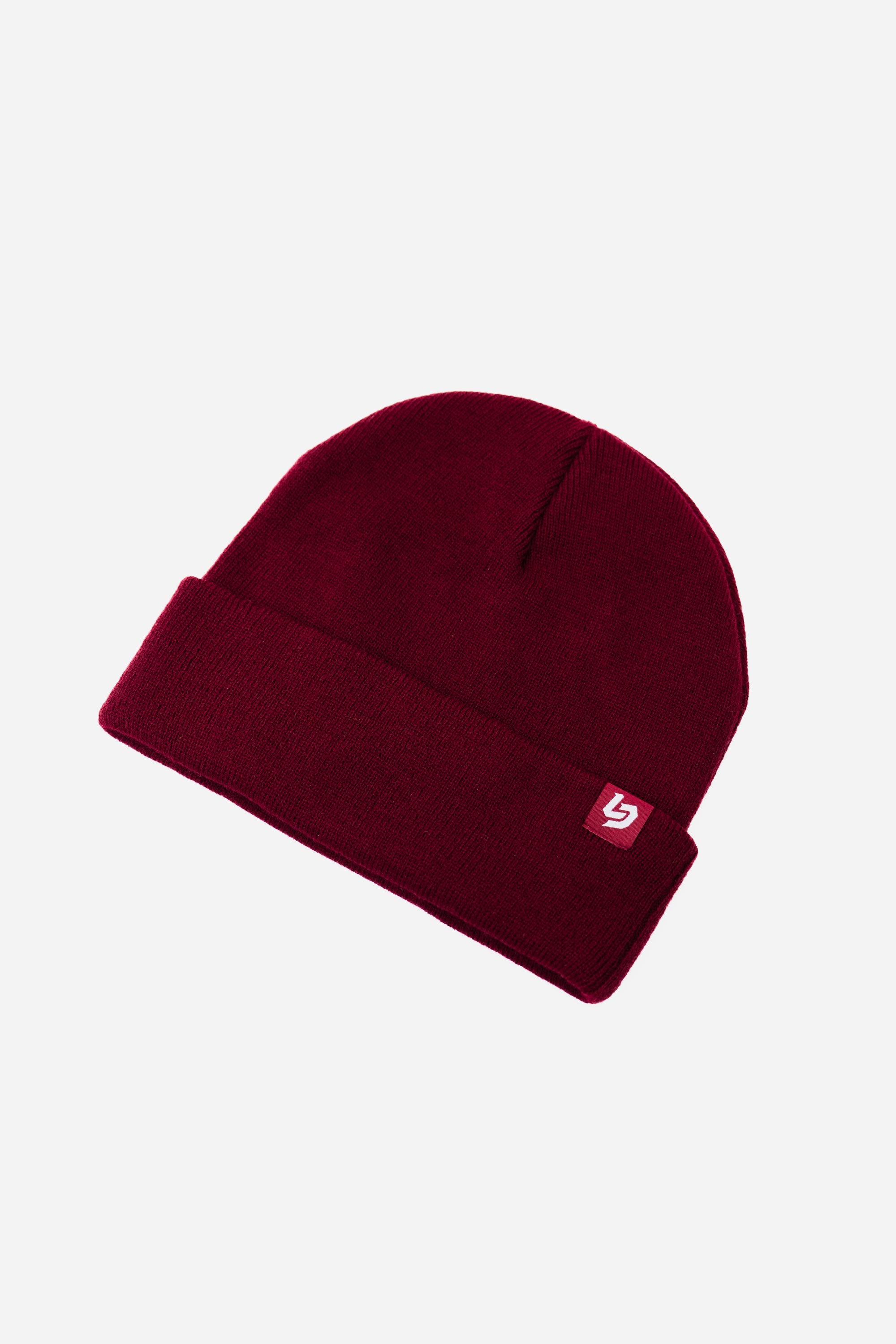 Locked Down Brands Cuff Tag Beanie - Maroon | Main View