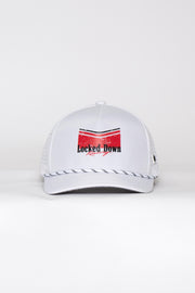 Locked Down Brands Premium Water Resistant ICON Track Snapback - White | Front View