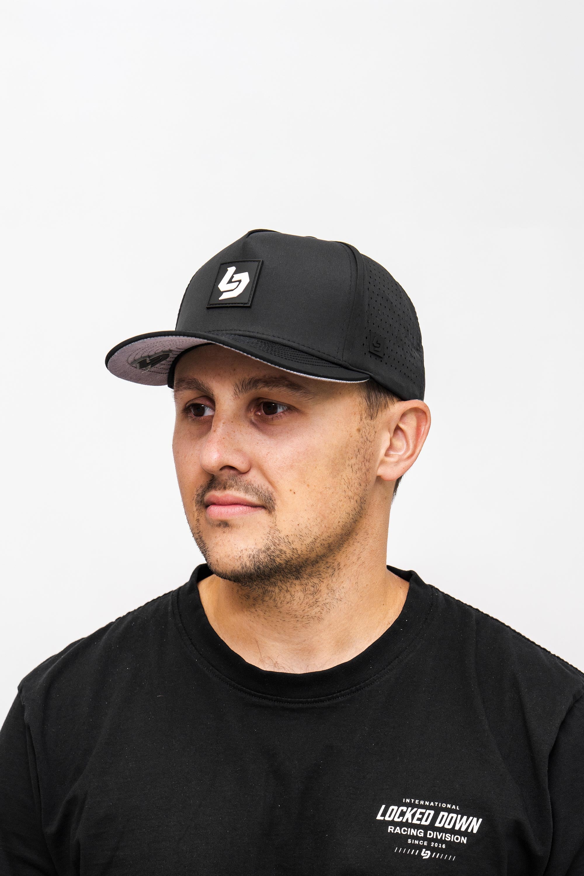 Locked Down Brands Premium Water Resistant ICON LD Snapback - Black