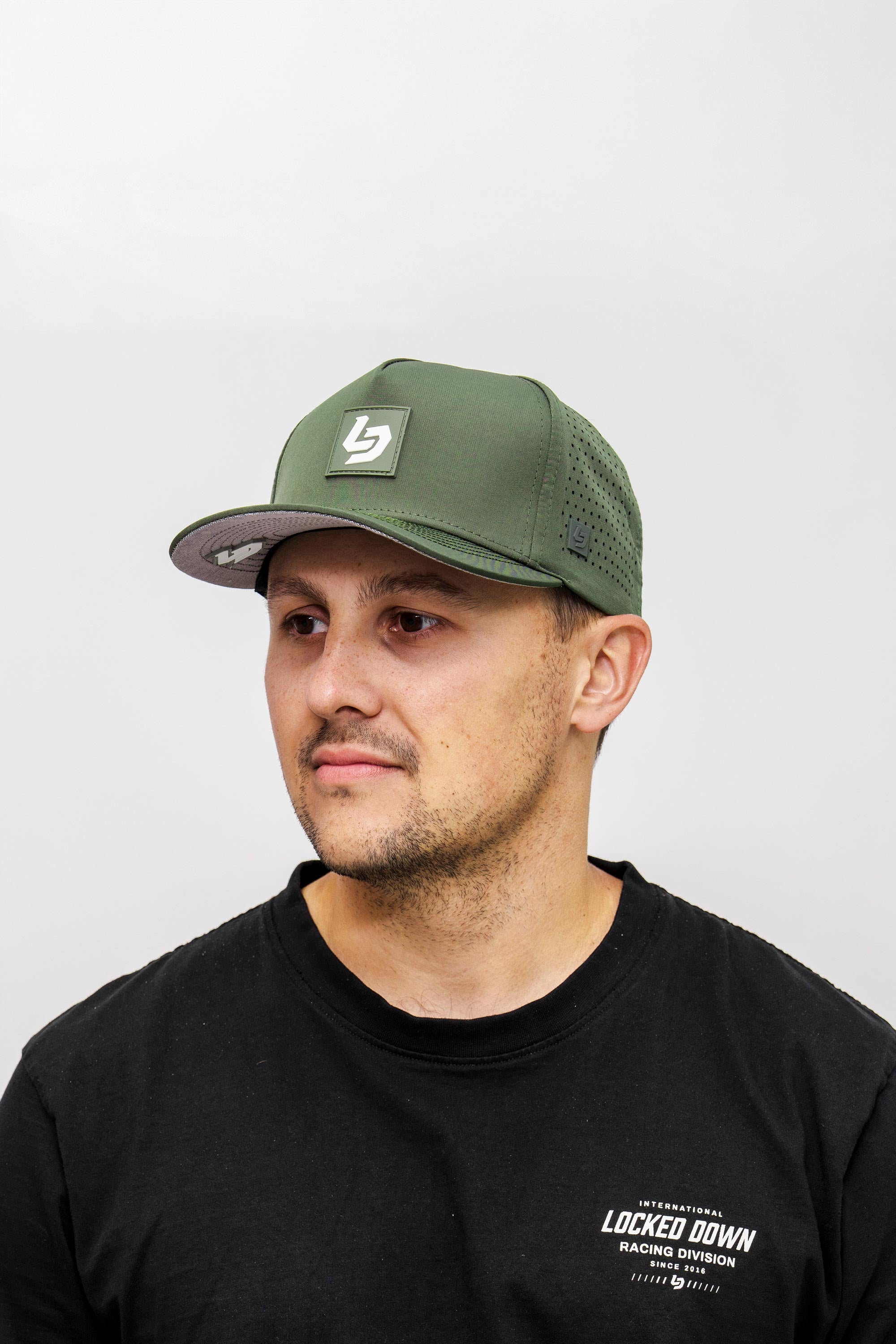 Locked Down Brands Premium Water Resistant ICON LD Snapback - Olive