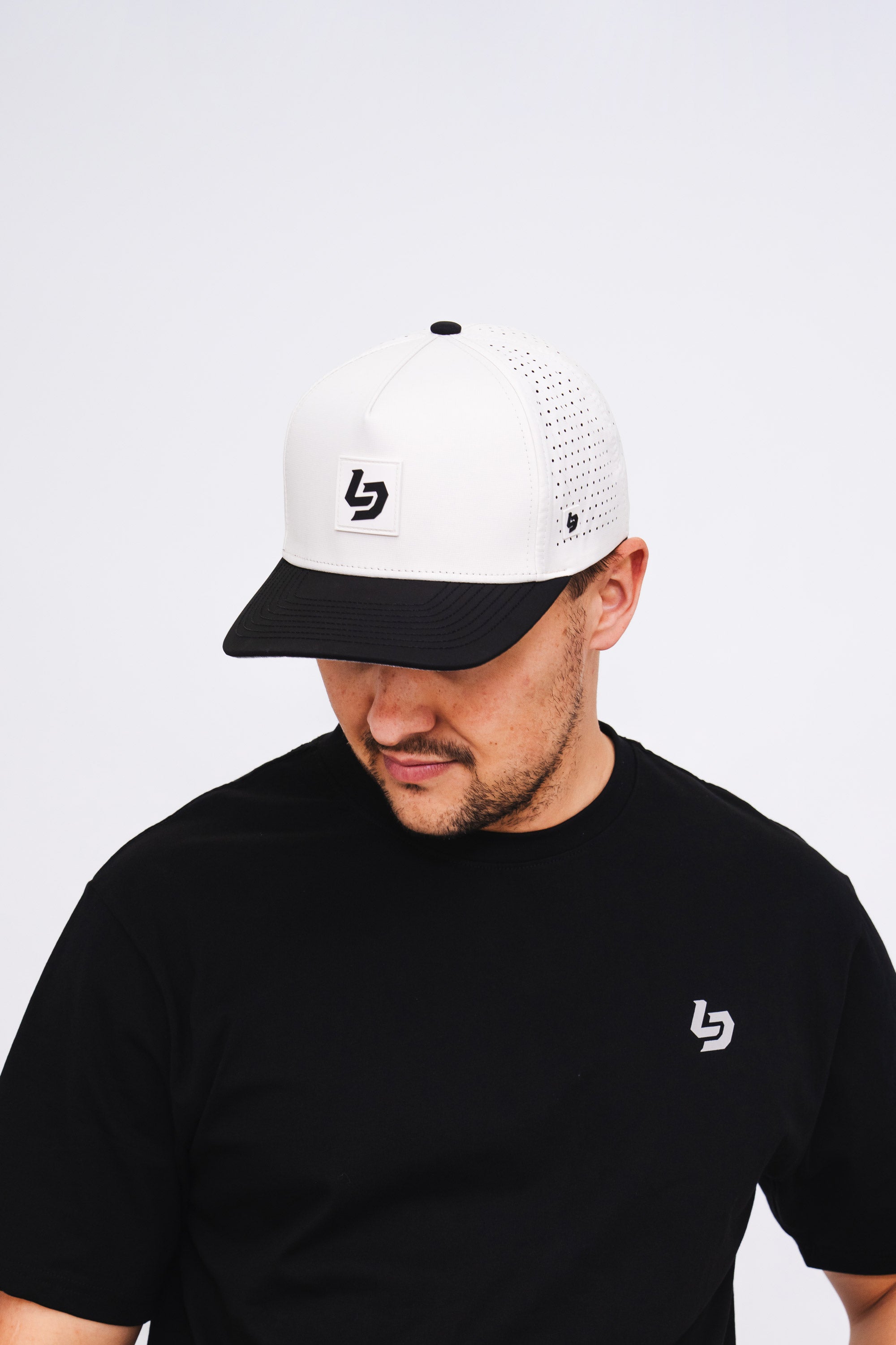 Locked Down Brands Premium Water Resistant ICON LD Snapback - Cream/Black