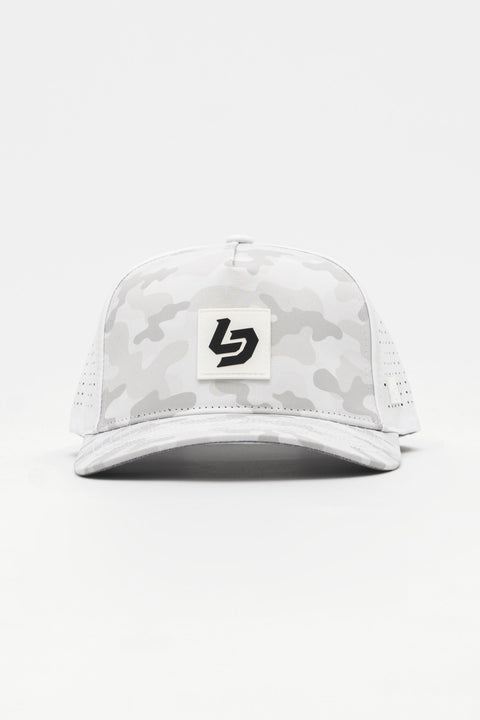 Locked Down Brands Premium Water Resistant ICON LD Snapback - Snow Camo