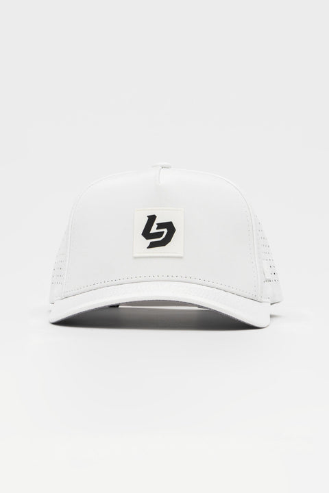 Locked Down Brands Premium Water Resistant ICON LD Snapback - White