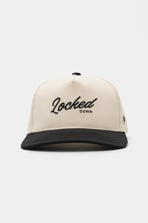 Locked Down Brands Premium Water Resistant ICON Flow Snapback - Cream/Black