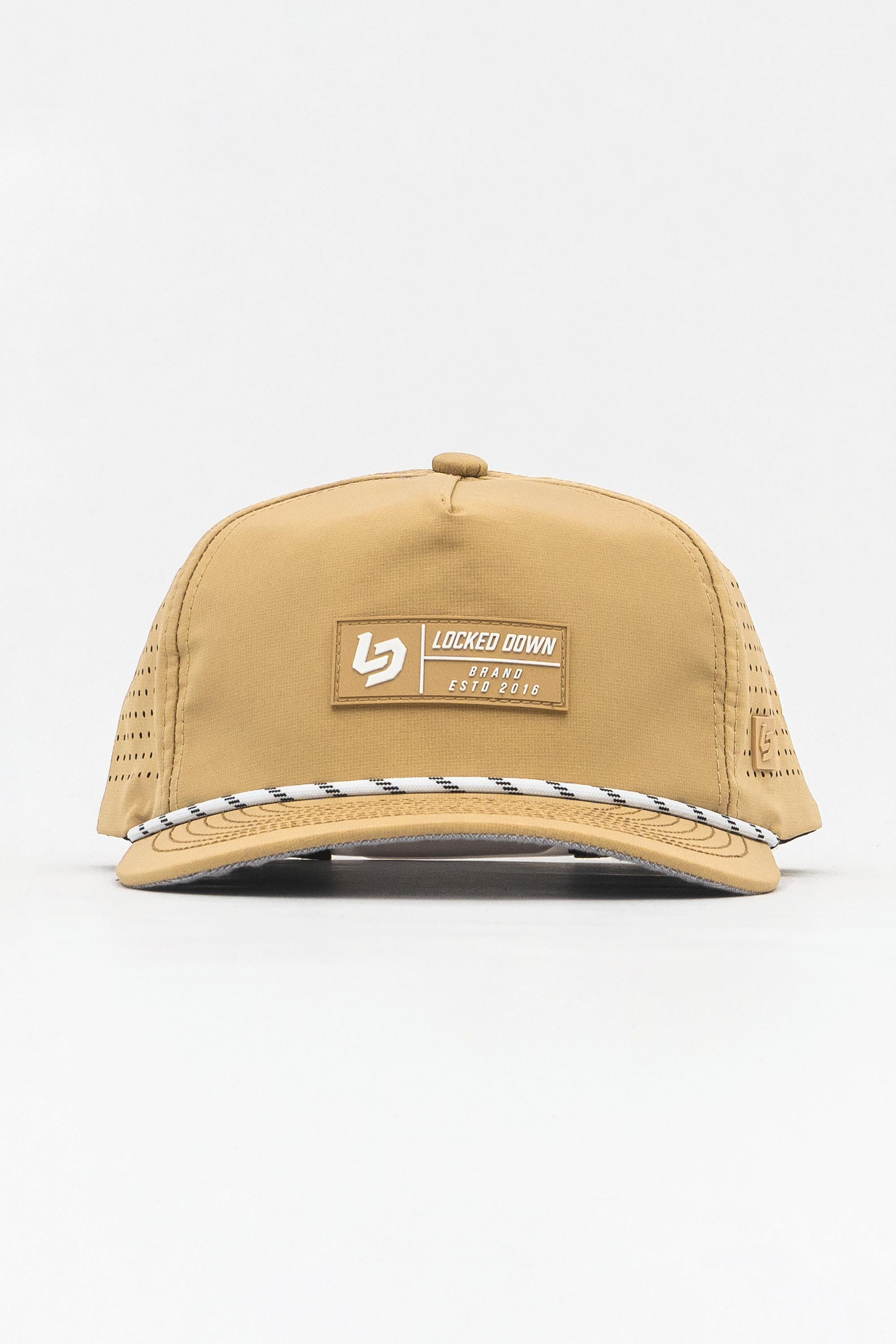 Locked Down Brands Premium Water Resistant TRAIL Block Snapback - Dune 