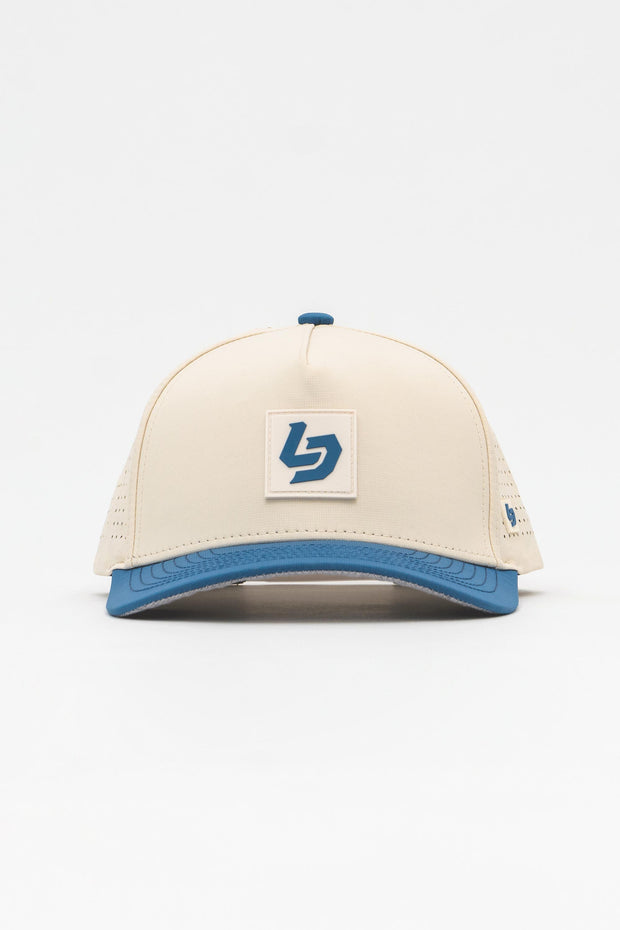 Locked Down Brands Premium Water Resistant ICON LD Snapback - Cream/Blue