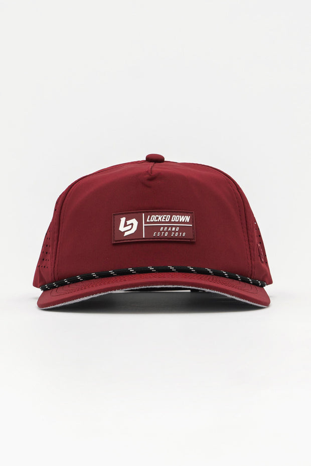 Locked Down Brands Premium Water Resistant TRAIL Block Snapback - Maroon