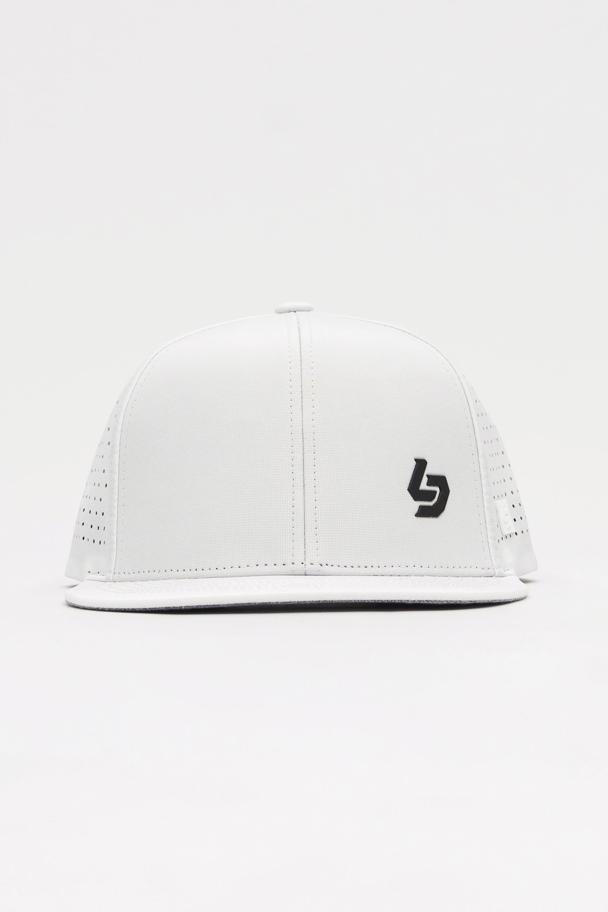 Locked Down Brands Premium Water Resistant BASE Brand Snapback - White