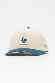 Locked Down Brands Premium Water Resistant ICON LD Snapback - Cream/Blue