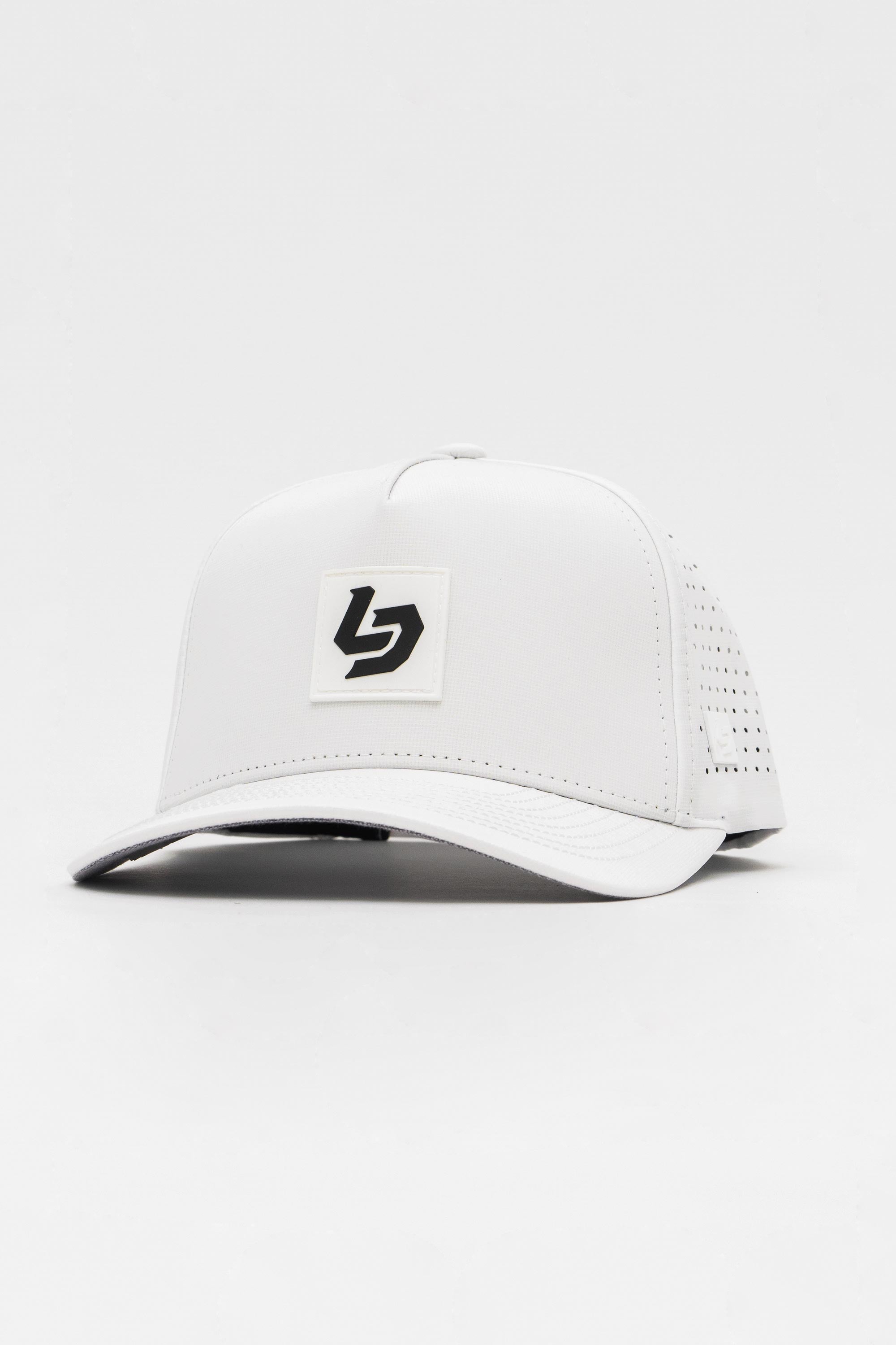 Locked Down Brands Premium Water Resistant ICON LD Snapback - White