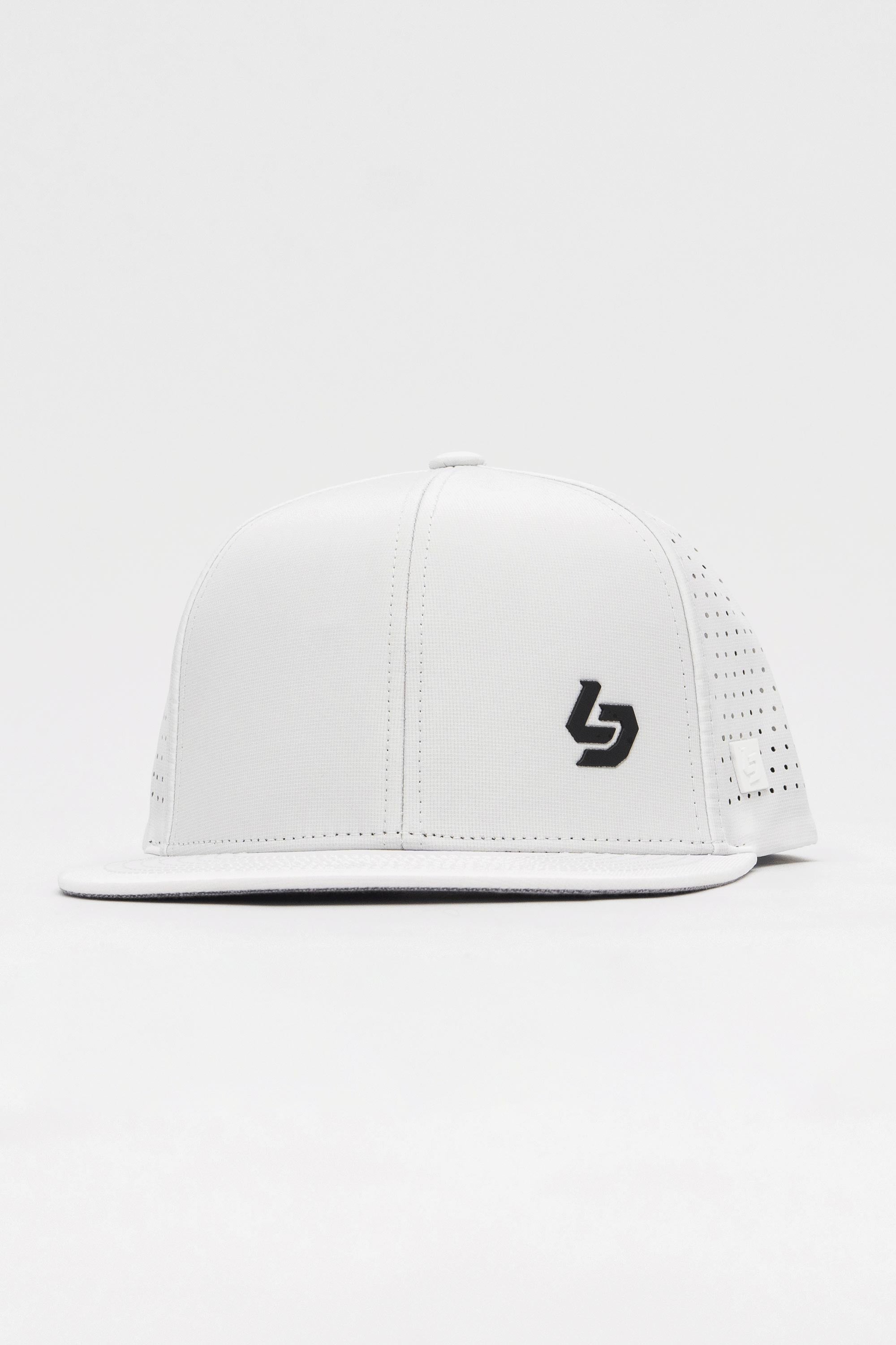 Locked Down Brands Premium Water Resistant BASE Brand Snapback - White