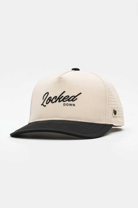 Locked Down Brands Premium Water Resistant ICON Flow Snapback - Cream/Black