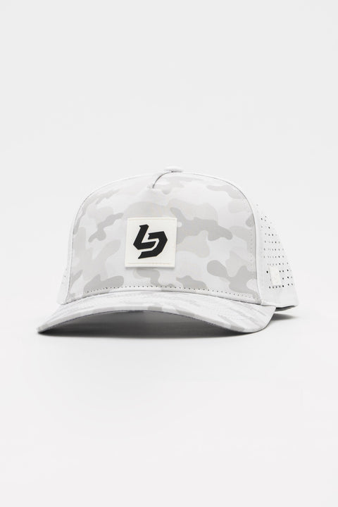 Locked Down Brands Premium Water Resistant ICON LD Snapback - Snow Camo