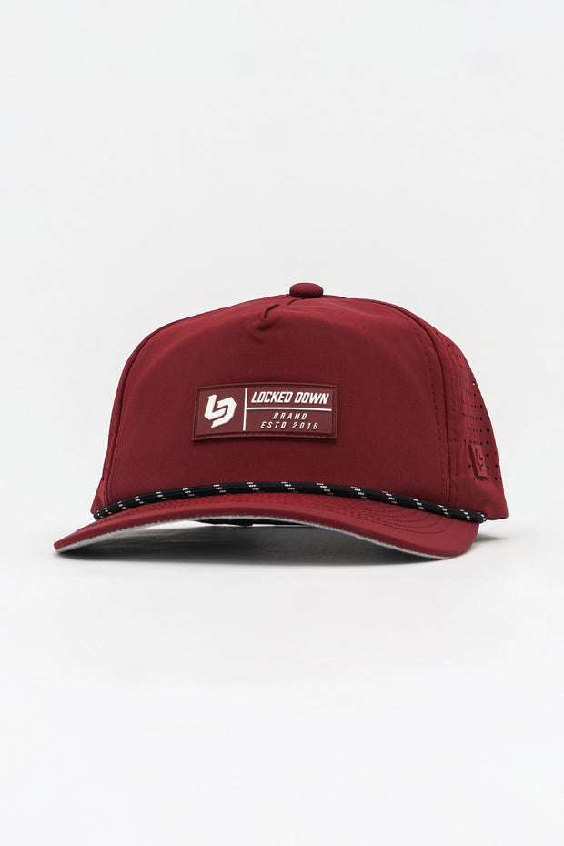 Locked Down Brands Premium Water Resistant TRAIL Block Snapback - Maroon