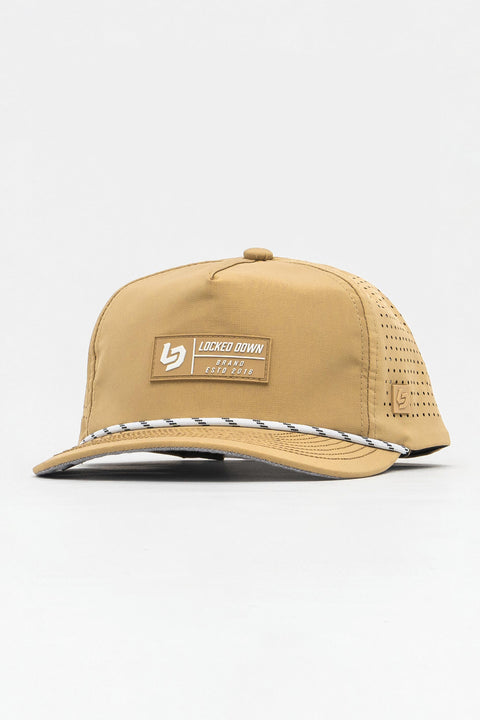 Locked Down Brands Premium Water Resistant TRAIL Block Snapback - Dune 