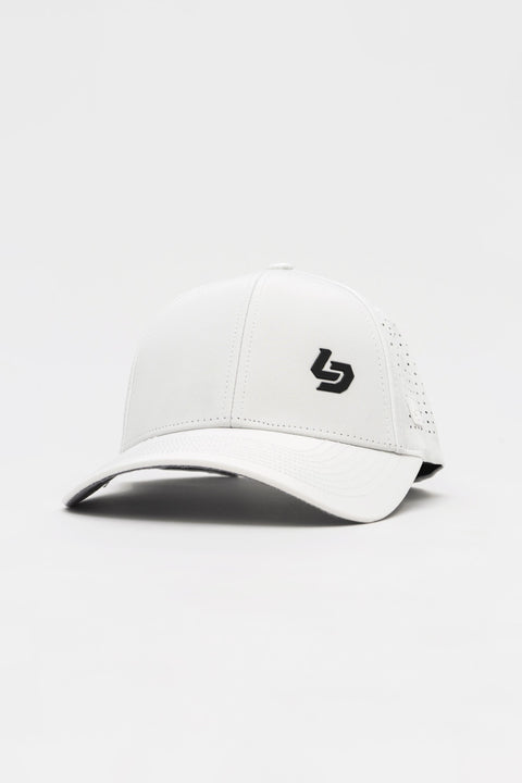 Locked Down Brands Premium Water Resistant CLASSIC Brand Snapback - White