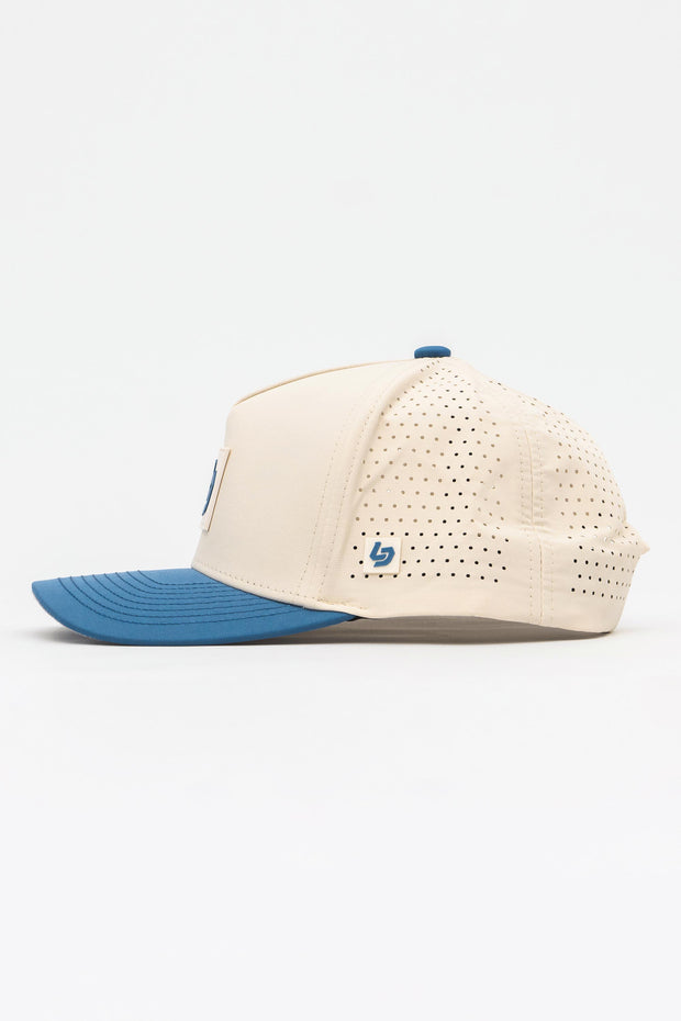 Locked Down Brands Premium Water Resistant ICON LD Snapback - Cream/Blue