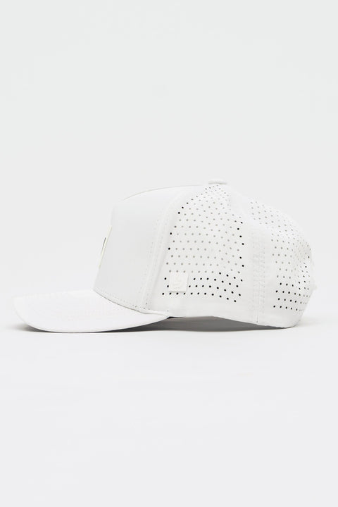 Locked Down Brands Premium Water Resistant ICON LD Snapback - White