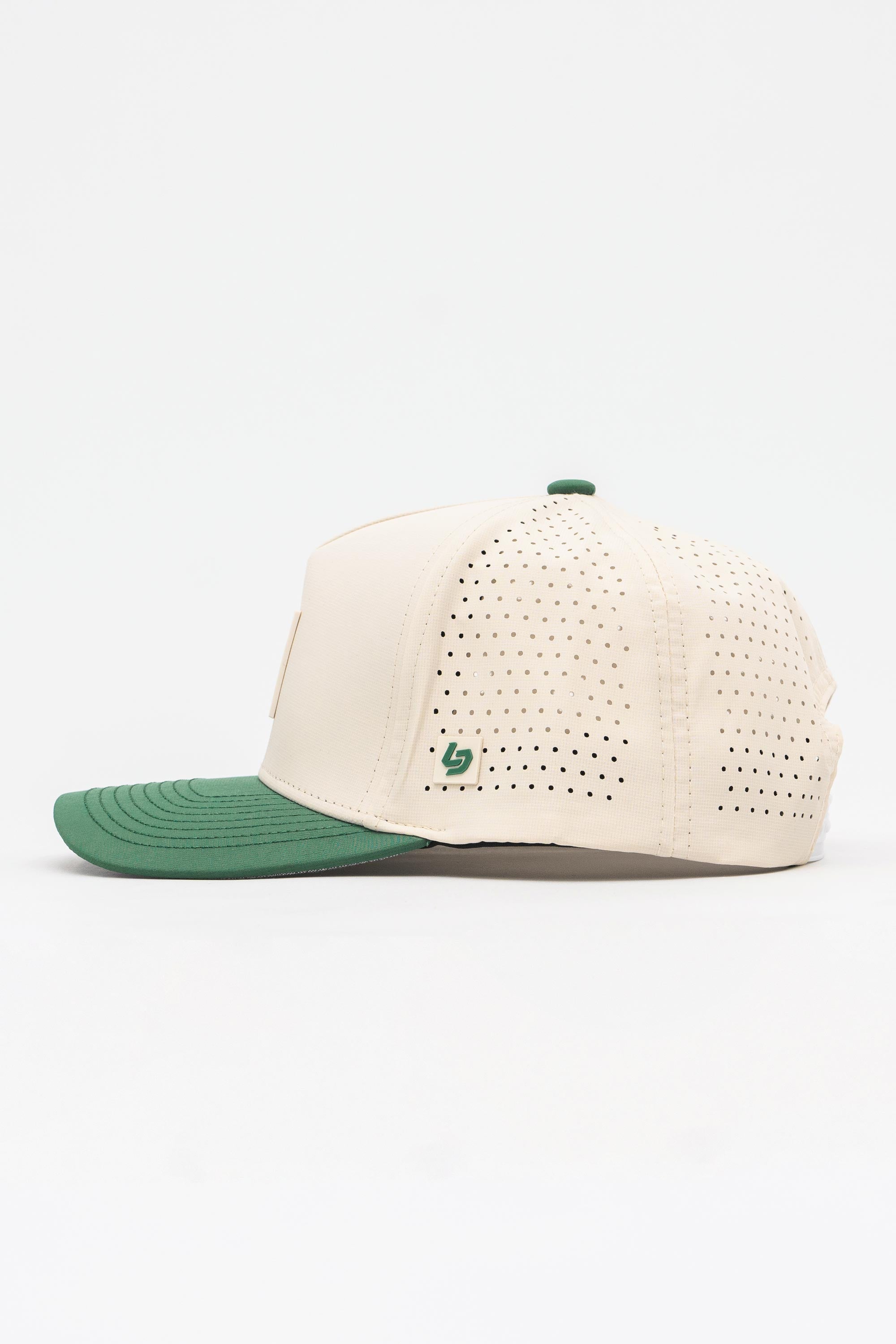 Locked Down Brands Premium Water Resistant ICON LD Snapback - Cream/Green