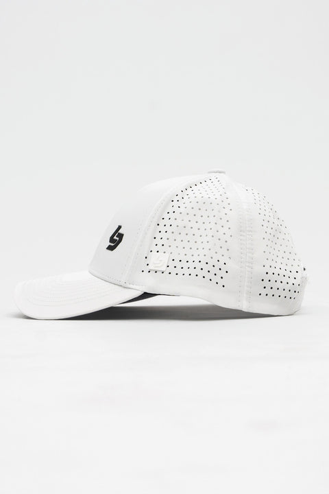 Locked Down Brands Premium Water Resistant CLASSIC Brand Snapback - White