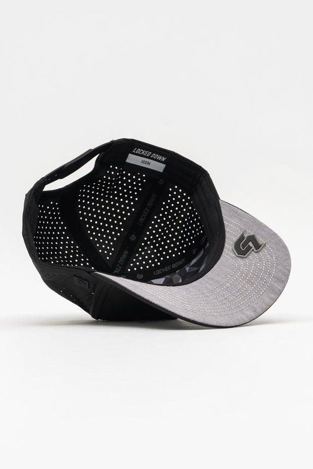 Locked Down Brands Premium Water Resistant ICON LD Snapback - Black