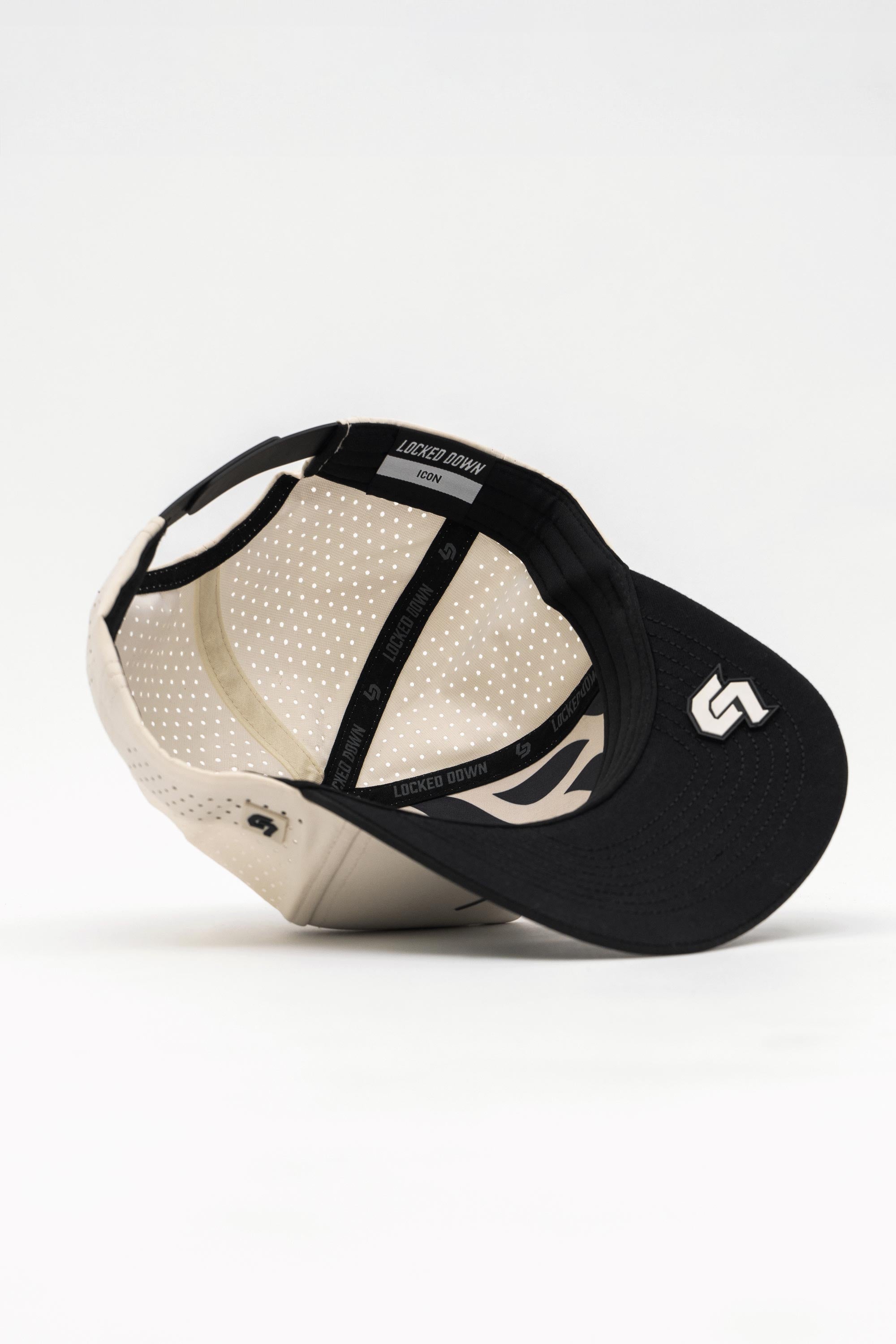 Locked Down Brands Premium Water Resistant ICON Flow Snapback - Cream/Black