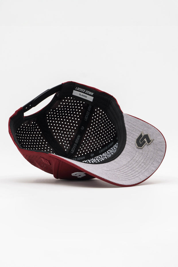 Locked Down Brands Premium Water Resistant CLASSIC Brand Snapback - Maroon