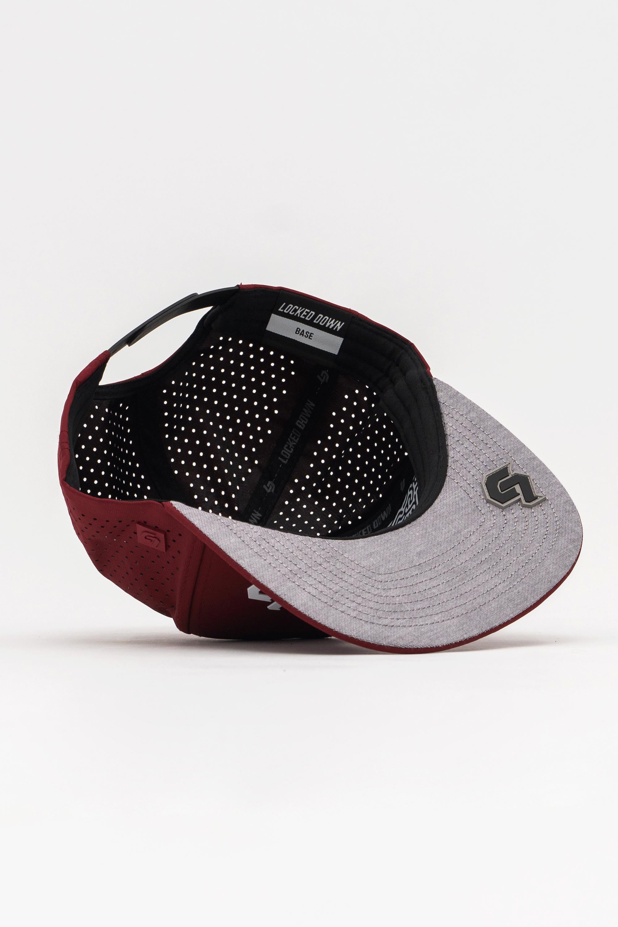 Locked Down Brands Premium Water Resistant BASE Brand Snapback - Maroon