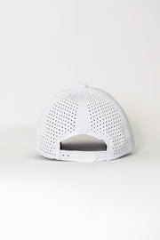 Locked Down Brands Premium Water Resistant CLASSIC Brand Snapback - White | Back View