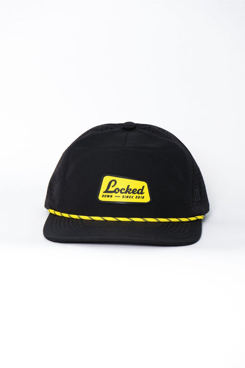 Locked Down Brands Premium Water Resistant TRAIL Canned Snapback - Black | Front View
