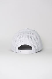 Locked Down Brands Premium Water Resistant CLASSIC Snapback in Collaboration with Earl Bamber Motorsport - White | Back View