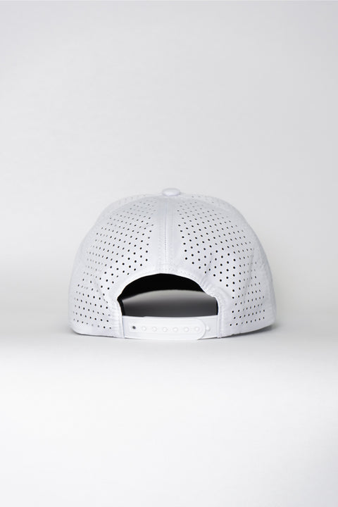 Locked Down Brands Premium Water Resistant Hunter McElrea ICON Snapback - White | Back View